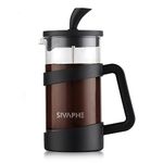 Sivaphe French Press Coffee Maker 1000ml, Cafetiere Coffee Plunger Black 34oz, Tea Press Borosilicate Glass