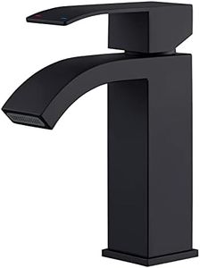 KES Black Bathroom Faucet, Single Hole Bathroom Faucet, Single Handle Sink Faucet with Supply Lines, SUS304 Stainless Steel Matte Black, L3190ALF-BK