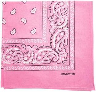 MDSTYLE 100% Cotton Bandana for Men & Women 22" x 22" Paisely Pattern Handkerchief Headband Scarf Barbie Dog (Pink)