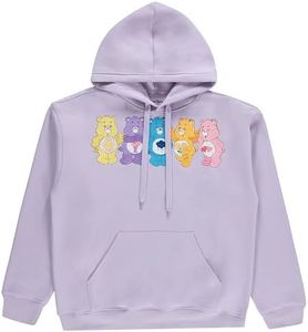 Care Bears Ladies Hoodie Sweatshirt - Ladies Classic Clothing - Cheer Friend Funshine Good Luck Hoodie Sweatshirt, Lilac, Medium