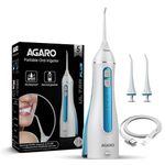 AGARO Ultra Dental Flosser for Teeth, Portable, Cordless & Rechargeable, 4 Cleaning Modes, IPX7 Waterproof with 200ml Detachable Water Tank, Flossing at Home & Travel, Oral Flosser, Oral Irrigator