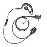 G Shape Earpiece Ear-Hook Ear Hanger for ICOM Radio (2 Pin Screw-In) F15, F21, F22, F25, F34GS, F34GT, F41, F44GS, F44GT, F4029, F4002 F series etc with HQ PTT Microphone