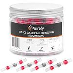 Wirefy 150 PCS Solder Seal Wire Connectors - Heat Shrink Solder Butt Connectors - Waterproof Solder Sleeves - Self Soldering Wire Connectors - Red 22-18 AWG