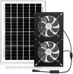 Fanspex IP67 Waterproof 15W Solar Panel Powered Dual Fan Kit for Chicken Coop, Greenhouse, Shed Air Circulation Intake or Exhaust Air, -13℉to 140℉ for Outdoor Use