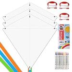 Mint's Colorful Life DIY Kites for Kids Kite Making Kit Bulk, Decorating Coloring Party Pack,White Diamond Kits (3 Pack)