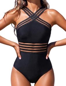 Hilor Black Swimsuits for Women Front Twist Bathing Suits Slimming Tummy Control Bathing Suits XL/US14