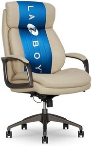 La-Z-Boy Nova Executive Office Chair - Ergonomic High Back Desk Chair with AIR Lumbar Support - Comfortable Computer Chair for Home Office - Vegan Leather - Cream