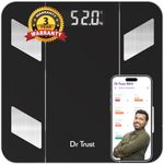 Dr Trust USA Hercules Smart Body Fat Scale & Composition Measurement Device-525, BMI, Personal Weighing Machine Monitor Body Weight & Age, Syncs With Fitness App (Black)