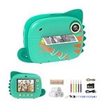 TIATUA Kids Camera Instant Print,Digital Camera for Kids with 20MP Dual Lens & 32G Card,Photo Paper & Fun Accessories Included,Gift for Girls Boy Age 3+ (Green)