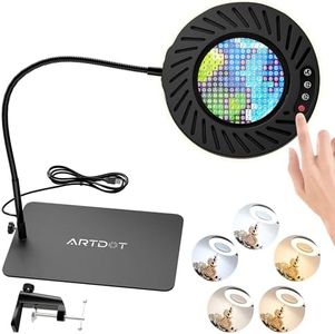 ARTDOT 10X Magnifying Glass with Light and Stand for Diamond Painting Kits,Magnifying Lamp with Base and 144 LED Adjustable Lights for Diamond Art Accessories Reading Detail Work Crafts Tools