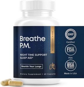 BREATHE PM, Nighttime 6-IN-1 Mullein Capsules For Lungs Detox & Lung Cleanse | Peppermint, Thyme & Mullein Leaf Extract For Lungs | Natural Lung Support Supplement - 60 Capsules, 1 Month Supply