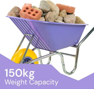 KCT 110L Heavy Duty Garden Wheelbarrow – Purple, Puncture Proof Tyre