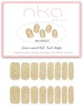 NKA Semi Cured Gel Nail Polish Strip -16 Extra Long Double Ended Nail Wraps -Nail Stickers -UV Lamp Curing- GOLDEN GLAM