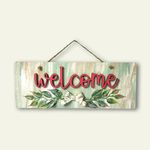 Chalk My Theme Welcome Wooden Wall Hanging Sign Board for Entrance, Home Decoration, Door