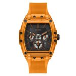 GUESS Gents Orange Silicone Strap Watch (Model: GW0203G10)