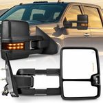 YITAMOTOR Towing Mirrors Compatible with 2014 2015 2016 2017 2018 Chevy Silverado GMC Sierra 1500 2500 3500 HD, Power Folding Side Mirrors Tow Mirrors, Power Heated with LED Turn Signal Telescoping