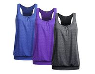 Beyove Womens Backless Workout Tops for Women Racerback Tank Tops Running Tank Tops Muscle Tank Yoga Shirts (Pack of 3)