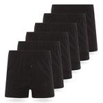 FM London Men's Loose Fit Comfort Boxer Shorts (6-Pack), Black, L