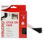 VELCRO® Brand | Stick On Tape | Cut-to-Length Strong Hook & Loop Self Adhesive Sticky Tape Perfect for Room Décor & Home, Office, Garage Use | Black | 20mm x 5m