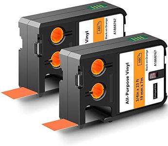 KCMYTONER 2 Pack Compatible for Dymo 1868767 3/4" x 23 ft (19mm x 7m) Black on Orange All-Purpose Vinyl Labels Replacement for Rhino XTL-300 XTL-500 Label Makers