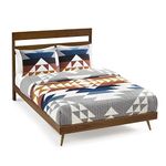 Pendleton 29271 Explorer Quilt Set Soft Cotton Bed Cover Rustic Machine Washable Bedspread Luxury Coverlet Set Cozy Lightweight Quilt and Pillow Shams Set, Full/Queen, Grey