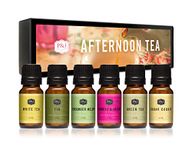 Afternoon Tea Set of 6 Premium Grade Fragrance Oils - Fig, White Tea, Green Tea, Sugar Cookies, Cucumber Melon, and Berries & Cream