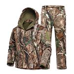 NEW VIEW Camo Hunting Clothes for Men,Quiet Warm Hunting Jacket and Pants,Water Resistant Hunting Suit for Deer Duck Bow Hunt, Classic Camo Tree, XX-Large