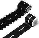 Fryotey 2 Pack Black Roadway Tape, 32.8FT x 2Inch Track Tape for Toy Cars, Sticks to Flat Surfaces, No Residue