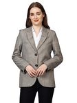CHKOKKO Women Solid Regular Fit Stylish Formal Blazer Light Grey 3XL