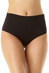 Anne Cole Women's High Waist to Fold Over Shirred Bikini Bottom Swimsuit, Black, Large