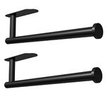 DEKAVA Paper Towel Holder Under Cabinet Wall Mount for Kitchen Paper Towel, Self-Adhesive Paper Towel Bar, Paper Towel Rack, SUS304 Stainless Steel 13 inch (Black, 2)