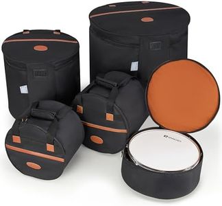 5-Piece Drum Bag Set for Standard Kits, Drum Cases Thick Padding for Drumset Protection, Travel Drum Cases for 12" Tom, 10" Tom, 14" Snare, 16" Floor Tom, 22" Bass Drum, Vangoa