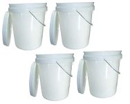 V L POLYMERS 10 Liter Unbreakable Empty Paint Bucket Set of 4