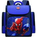 Fancyku® School Bags for Boys Spider Man Bag School Backpack Large Capacity Travel Bag For Camping, Burden-relief School Bag for Kids Boy 6-12 Years Old, Blue