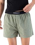 DAMENSCH Men's Regular Fit Cotton Breeze Ultra-Light Printed Pack of 1 Inner Boxer | 100% Cotton Fabric Underwear for Men, Moisture Wicking Mens Underwear-Dot Green-L