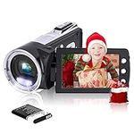 HG8162 Digital Video Camera, [Upgraded] 2.7K Camcorder, 2.7K Video /1080P FHD Video / 36MP Photo/Big Flip Screen / 270 Degree Rotatable Camcorder for Kids/Beginners/Children/Teenagers Gift