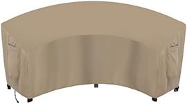 OutdoorLines Waterproof Curved Outdoor Sectional Cover - UV Resistant Windproof Patio Sectional Sofa Covers for Deck, Lawn and Backyard, Heavy Duty Furniture Covers (120Lx36Dx38Hx82FL, Camel)