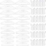 20 Pieces Silicone Eyelash Perming Curler and 30 Pieces Y Shape Eyelash Brush, Eyelash Perm Silicone Pad Lash Lift Rods and Eyelash Lift Brush Grafting Lash Lift Brush for Curl Eyelash (Clear)