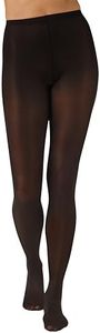 L'eggs Casual Women's Opaque Tights, Same to Waist, Sheer Toe, Black, Size Medium (Pack of 1)