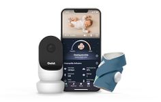 Owlet Dream Duo 2 Smart Baby Monitor - 1080p HD Video Baby Monitor with Dream Sock - Baby Foot Monitor and Sensor Tracks Heartbeat and Oxygen Levels in Infants and Newborns, Blue