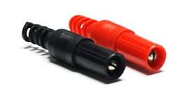 4mm Banana Male Shrouded Plug Connectors for Shrouded Banana Sockets-2 red & 2 Black