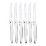 HENCKELS 6 Piece Kitchen Steak Knife Set, Premium Silver, Stainless Steel Serrated Cutlery Set, German Engineered Informed by 100+ Years of Mastery