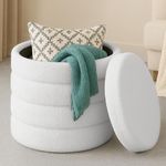 Navaris Round Ottoman, Tiered Ribbe