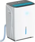 COWSAR 150 Pints Energy Saving Dehumidifier for Home & Basement with Drain Hose, Front LED Display and 8L Water Tank, Ideal for Spaces up to 7500 Sq. Ft., Featuring Auto Defrost,3 Modes, 24H Timer