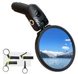 Hafny Bar End Bike Mirror, Stainless Steel Lens Bicycle Mirror, Safe Adjustable Rearview Mirror, Cycle Mirror, E-bike Mirror, HF-MR087 (Black 68 Diameter)