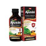 AYUSAS Sapat Double Strength Cough Syrup, 100% Natural, Paraben-Free And Effective Relief For Persistent Cough, Bronchitis, Viral Cough And Smoker's Cough, (100Ml-Pack Of 2)