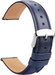 Pure Swiss 22mm Leather Watch Straps for Men,Quick Release Watch Band, Genuine Leather Blue Watch Strap