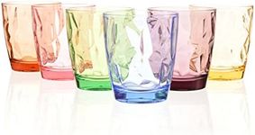 13oz Drinking Glasses Set Acrylic Glassware for Kids Colored Plastic Tumblers Cups Picnic Water Glasses Unbreakable Juice Drinkware for Camping Restaurant Beach Party BPA Free Dishwasher Safe