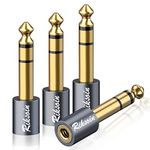 Headphone Adapter, RIKSOIN 4-Pack 6.35mm (1/4 Inch) Male to 3.5mm (1/8 Inch) Female Stereo Audio Adapter [Gold Plated, Hi-Fi Sound] for Amp Adapter, Guitar, Digital Piano, Microphones, Speaker