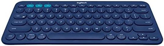 Logitech K380 Wireless Multi-Device Keyboard for Windows, Apple iOS, Apple TV Android or Chrome, Bluetooth, Compact Space-Saving Design, PC/Mac/Laptop/Smartphone/Tablet, QWERTY Italian Layout - Blue